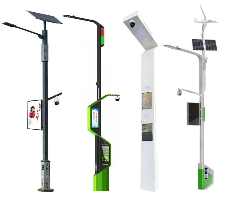 Pole smart With Camera and Wind Sol Hybrid Controller Support Lights LED Street LED